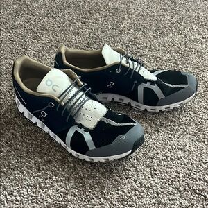 On Running Men's Black and White Athletic Shoes